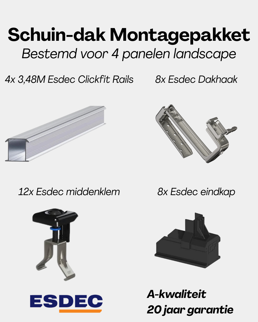 Système de panneaux solaires Hoymiles Plug & Play – 4 panneaux (micro-onduleur, câblage et sous-structure inclus)